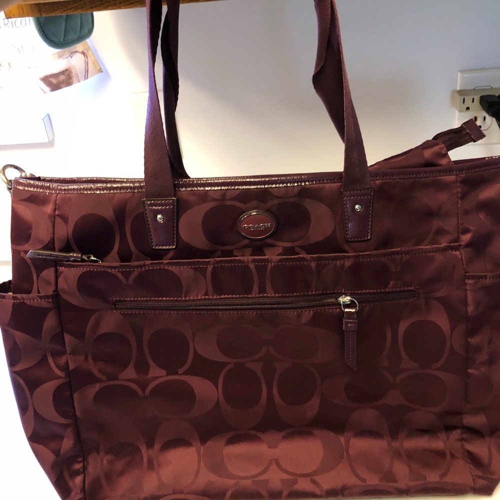 Coach Signature Nylon Baby Diaper Bag Tote